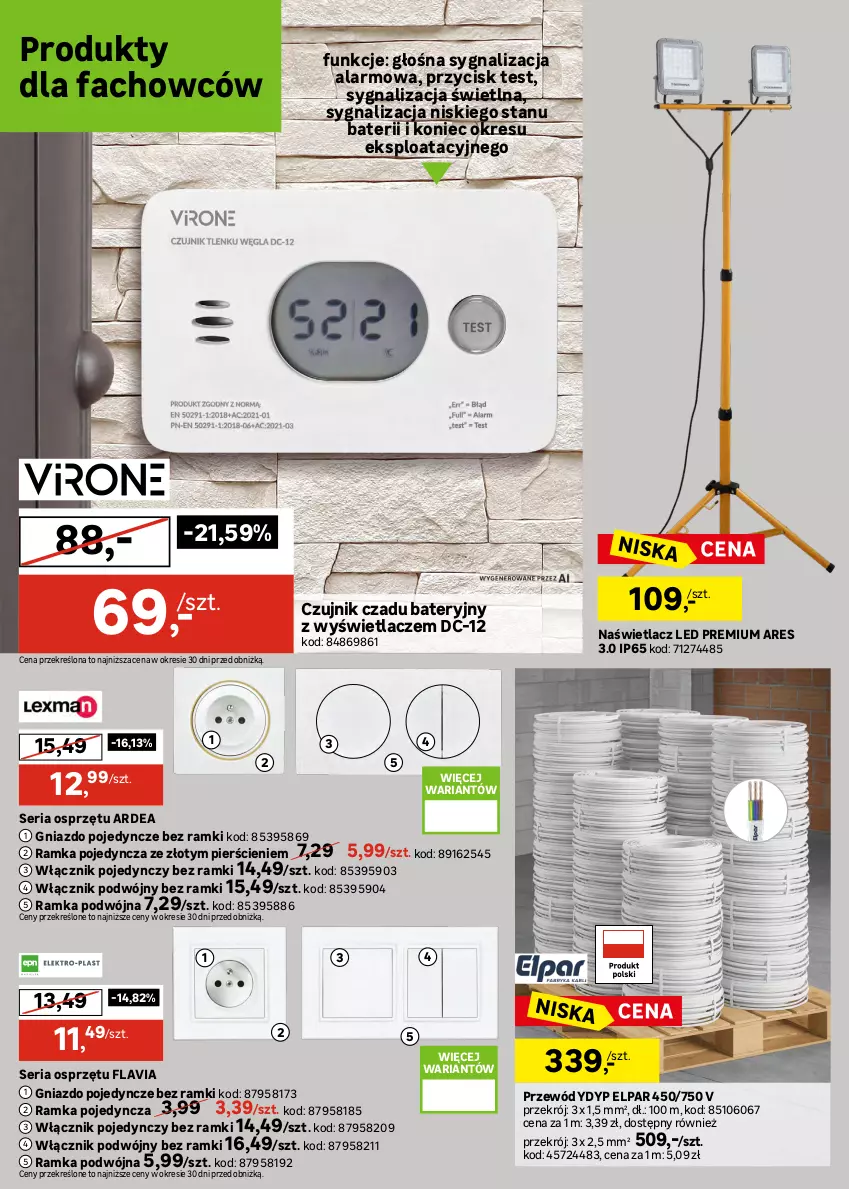 Gazetka promocyjna Leroy Merlin - Gazetka Leroy Merlin - ważna 21.10 do 16.11.2026 - strona 28 - produkty: Domofon, Fa, Gniazdo pojedyncze, Gra, HP, Kamera, Kamery, Monitor, Naświetlacz, Naświetlacz LED, Przewód, Ramka, Ser, Wideodomofon, Włącznik podwójny, Włącznik pojedynczy
