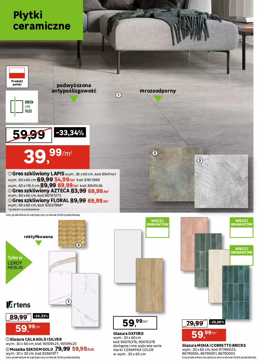 Gazetka promocyjna Leroy Merlin - Gazetka Leroy Merlin - ważna 21.10 do 16.11.2026 - strona 6 - produkty: Flora, Glazura, Gres, Gres szkliwiony, Lack, Lazur, Por, Ser