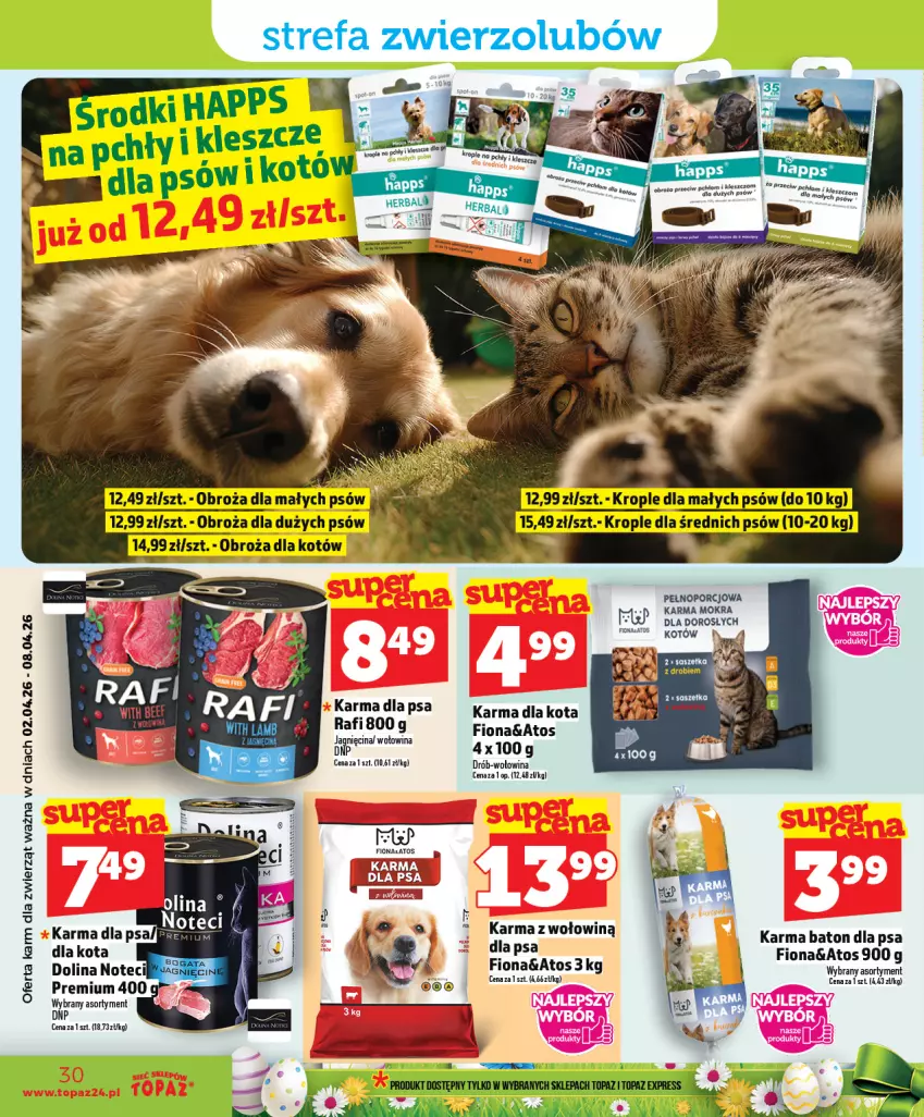 Gazetka promocyjna Topaz - Gazetka - ważna 02.04 do 08.04.2026 - strona 30 - produkty: Baton, Baton dla psa, Drób, Fa, Por, Wołowina