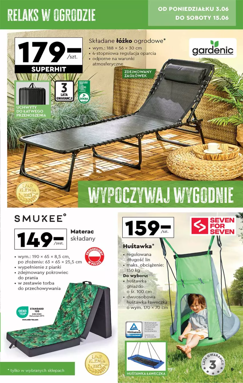 Gazetka promocyjna Biedronka - ważna 03.06 do 16.06.2024 - strona 9 - produkty: Fa, Materac, Pokrowiec, Por, Taft, Tera, Top, Torba, Zagłówek