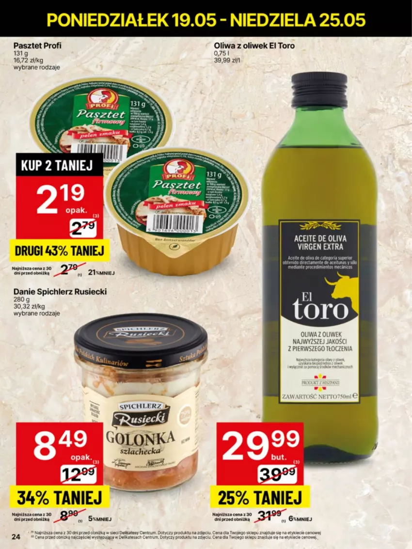 Gazetka promocyjna Delikatesy Centrum - Franczyza DC21 Poniedziałek - ważna 19.05 do 25.05.2025 - strona 24 - produkty: Oliwa, Oliwa z oliwek, Pasztet, Rum, Spichlerz Rusiecki