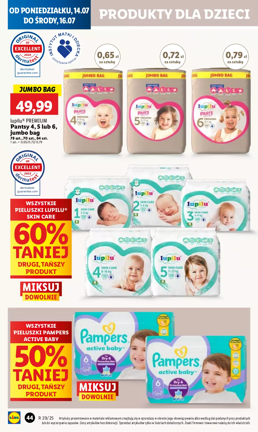 Gazetka promocyjna Lidl - GAZETKA - ważna 14.07 do 16.07.2025 - strona 54 - produkty: Dzieci, O Bag, Pampers