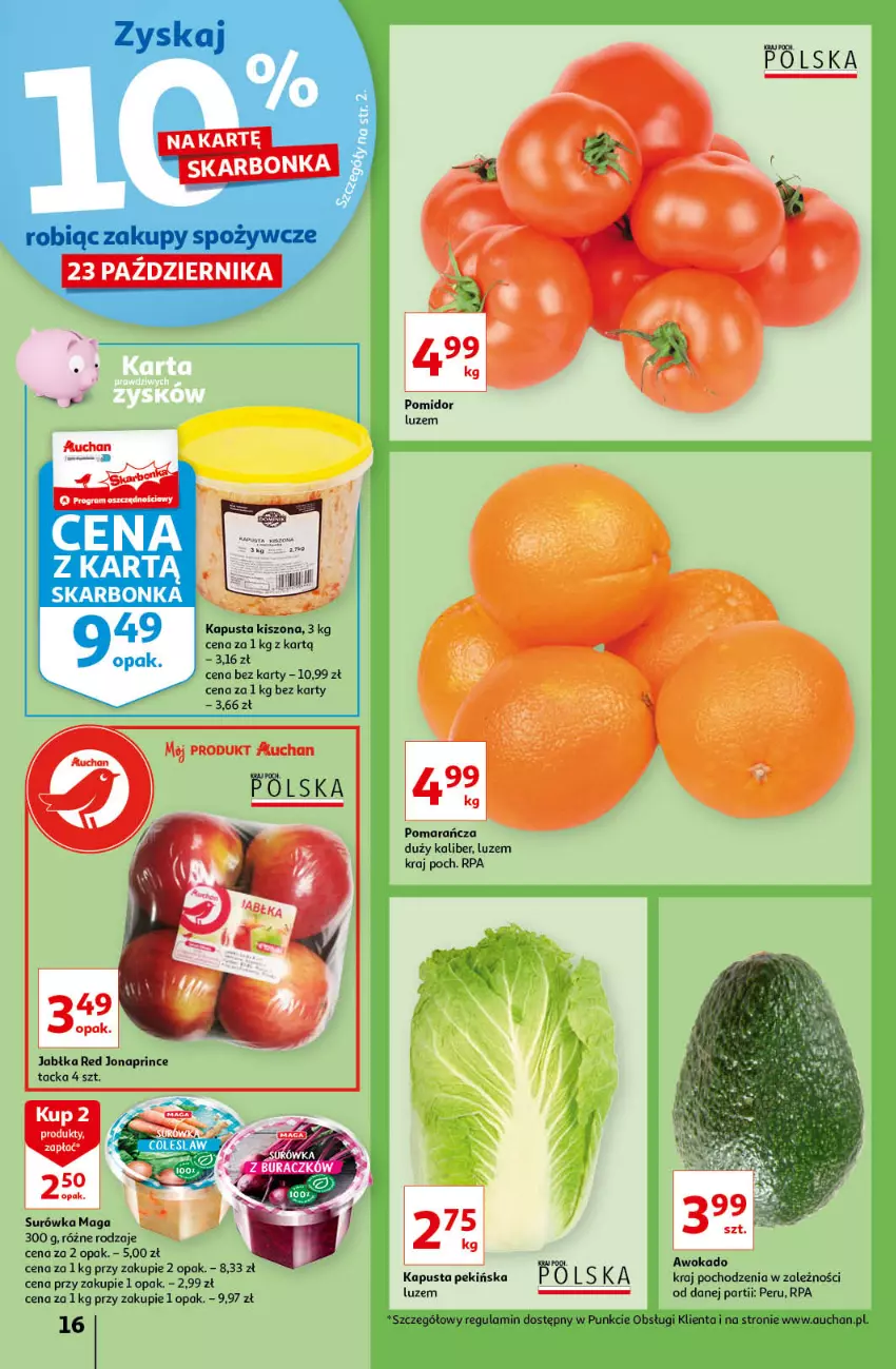 Gazetka promocyjna Auchan - Kawa i czekolada aromatycznie i słodko Hipermarkety - ważna 21.10 do 31.10.2021 - strona 16 - produkty: Jabłka, Surówka