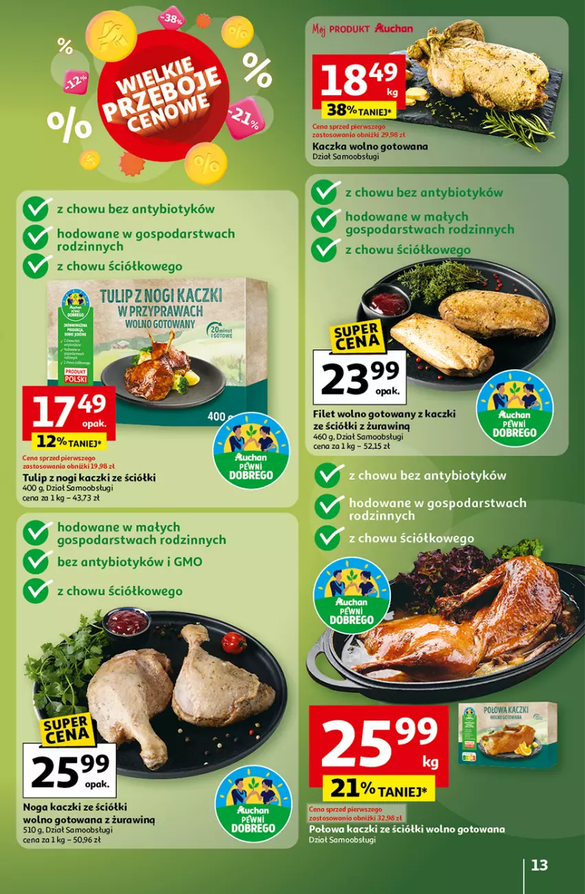 Gazetka promocyjna Auchan - Wielkie przeboje cenowe Hipermarket - ważna 16.10 do 22.10.2025 - strona 13 - produkty: Kaczka