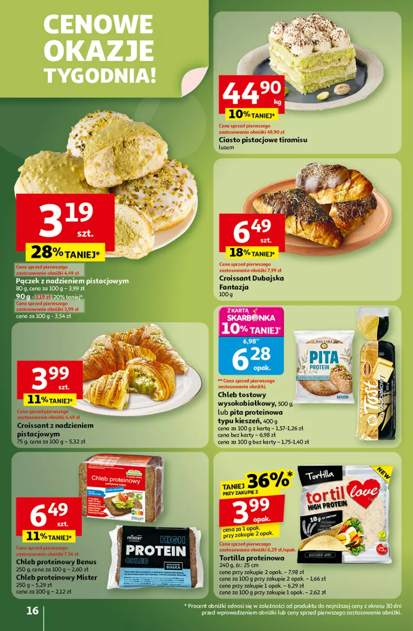 Gazetka promocyjna Auchan - Wielkie przeboje cenowe Hipermarket - ważna 16.10 do 22.10.2025 - strona 16 - produkty: Chleb, Chleb proteinowy, Chleb tostowy, Croissant, Fa, Fanta, Sok, Tortilla