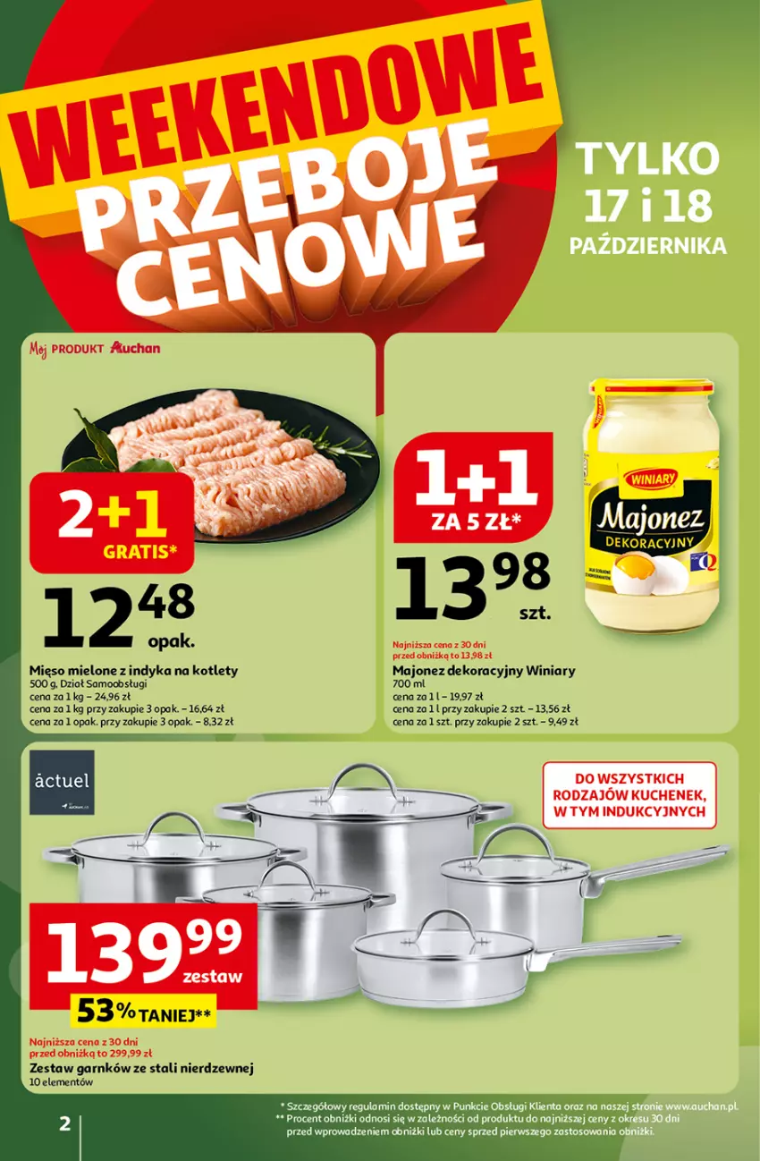 Gazetka promocyjna Auchan - Wielkie przeboje cenowe Hipermarket - ważna 16.10 do 22.10.2025 - strona 2 - produkty: Kotlet, Majonez, Mięso, Mięso mielone, Winiary
