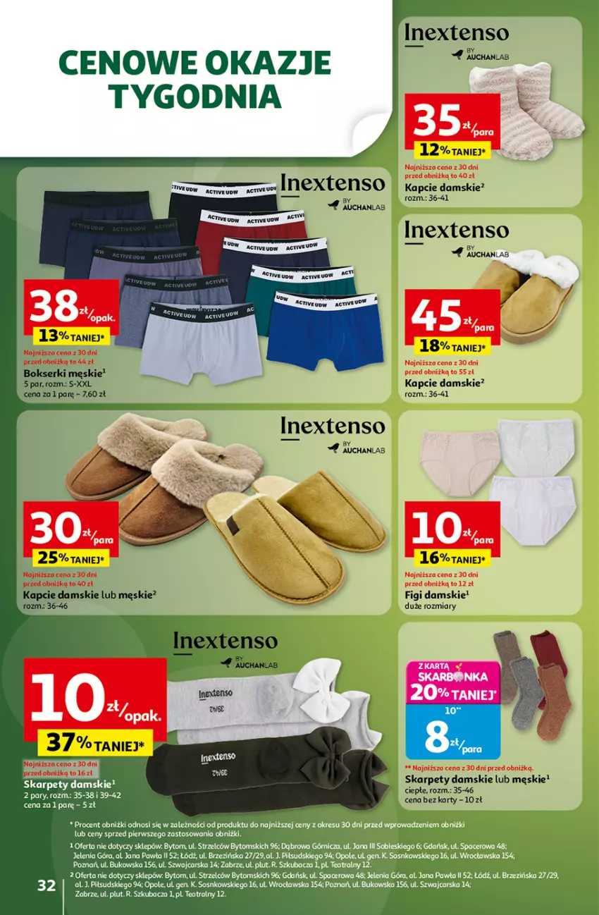 Gazetka promocyjna Auchan - Wielkie przeboje cenowe Hipermarket - ważna 16.10 do 22.10.2025 - strona 32 - produkty: Bokserki, Cars, Figi, Kapcie, Karp, Ser, Sos, Tran, Zlew