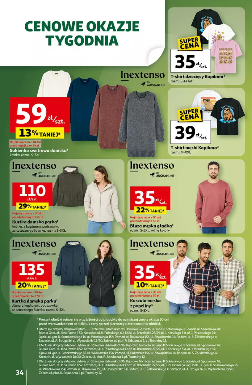 Gazetka promocyjna Auchan - Wielkie przeboje cenowe Hipermarket - ważna 16.10 do 22.10.2025 - strona 34 - produkty: Bluza, Cars, Dzieci, Kosz, Koszula, Kurtka, Parka, Por, Sukienka, T-shirt
