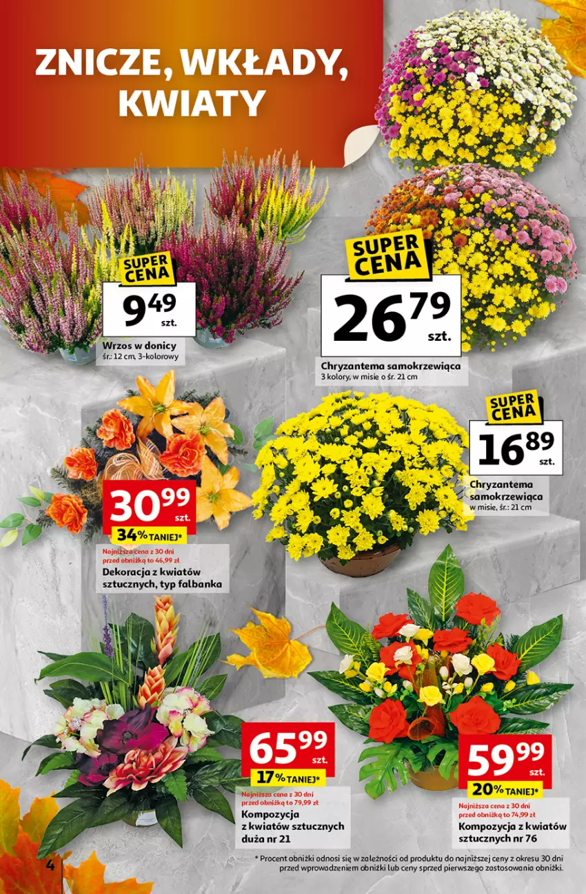 Gazetka promocyjna Auchan - Wielkie przeboje cenowe Hipermarket - ważna 16.10 do 22.10.2025 - strona 4 - produkty: Chryzantema, Fa