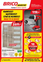 Gazetka promocyjna Bricomarche - Gazetka - Gazetka - ważna od 30.01 do 30.01.2022 - strona 1 - produkty: Sok, Por, Skrzydło drzwiowe, Tarka, Wkręt, Wkrętarka, Drzwi, Olej, Mięta, Akumulator
