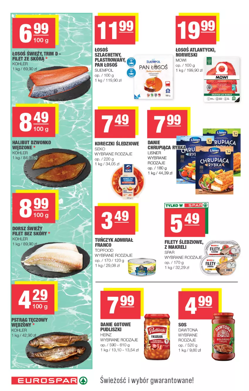 Gazetka promocyjna Spar - EuroSpar - ważna 09.09 do 20.09.2026 - strona 8 - produkty: Danie gotowe, Dawtona, Fa, Heinz, Koreczki śledziowe, Lisner, Pudliszki, Pur, SEKO, Sos, Suempol, Top