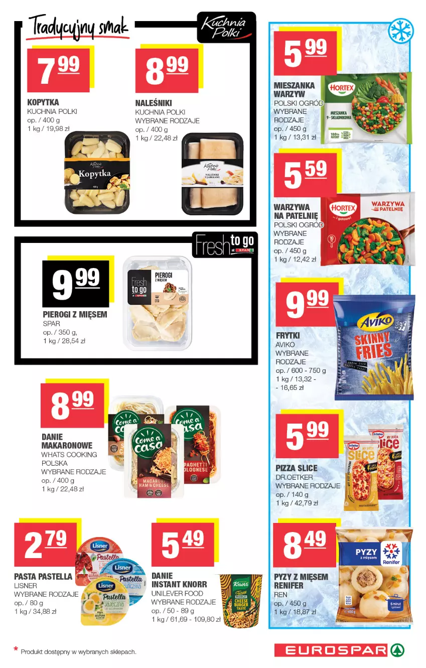 Gazetka promocyjna Spar - EuroSpar - ważna 09.09 do 20.09.2026 - strona 9 - produkty: Jabłka, Knorr, Kopytka, Kuchnia, Lisner, Makaron, Naleśniki, Ogród, Pastella, Pierogi, Pizza, Renifer, Warzywa