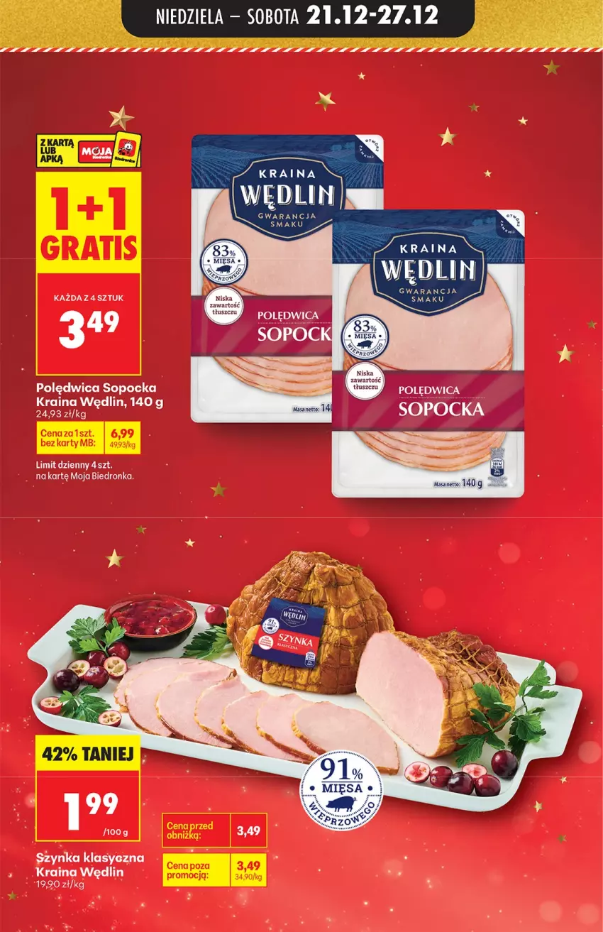 Gazetka promocyjna Biedronka - od niedzieli - ważna 21.12 do 27.12.2025 - strona 15 - produkty: Polędwica, Szynka