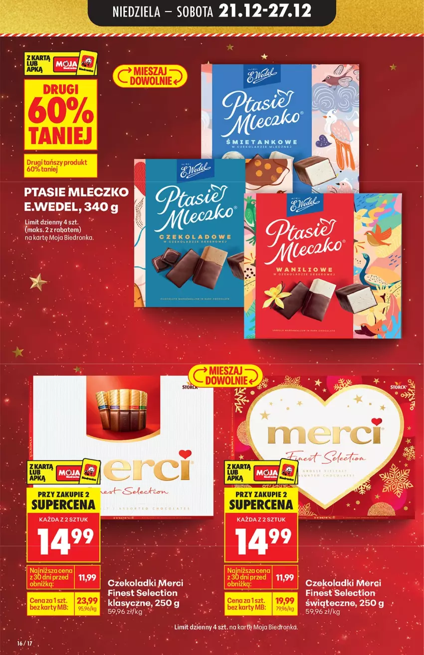 Gazetka promocyjna Biedronka - od niedzieli - ważna 21.12 do 27.12.2025 - strona 16 - produkty: Merci, Mleczko, Ptasie mleczko