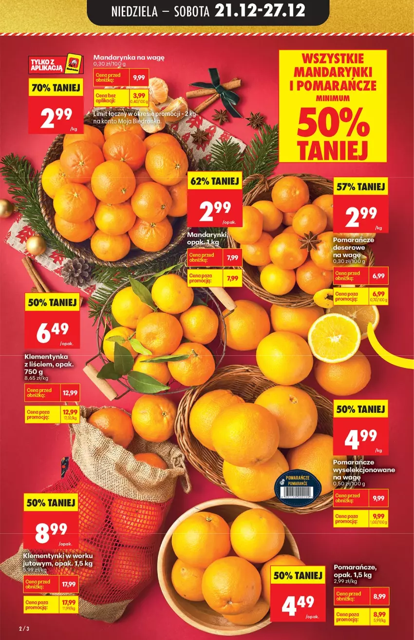 Gazetka promocyjna Biedronka - od niedzieli - ważna 21.12 do 27.12.2025 - strona 2 - produkty: Deser, Klementynki, Pomarańcze, Ser