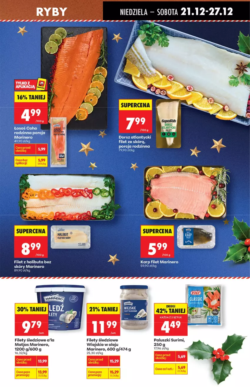 Gazetka promocyjna Biedronka - od niedzieli - ważna 21.12 do 27.12.2025 - strona 35 - produkty: Halibut, Matjas, Olej, Por, Surimi