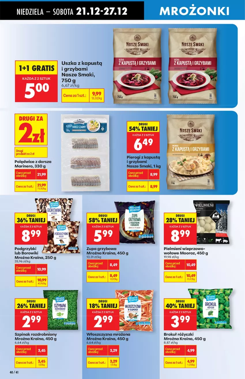 Gazetka promocyjna Biedronka - od niedzieli - ważna 21.12 do 27.12.2025 - strona 40 - produkty: Borowiki, Dorsz, Gra, Kapustą, Podgrzybki, Szpinak, Zupa