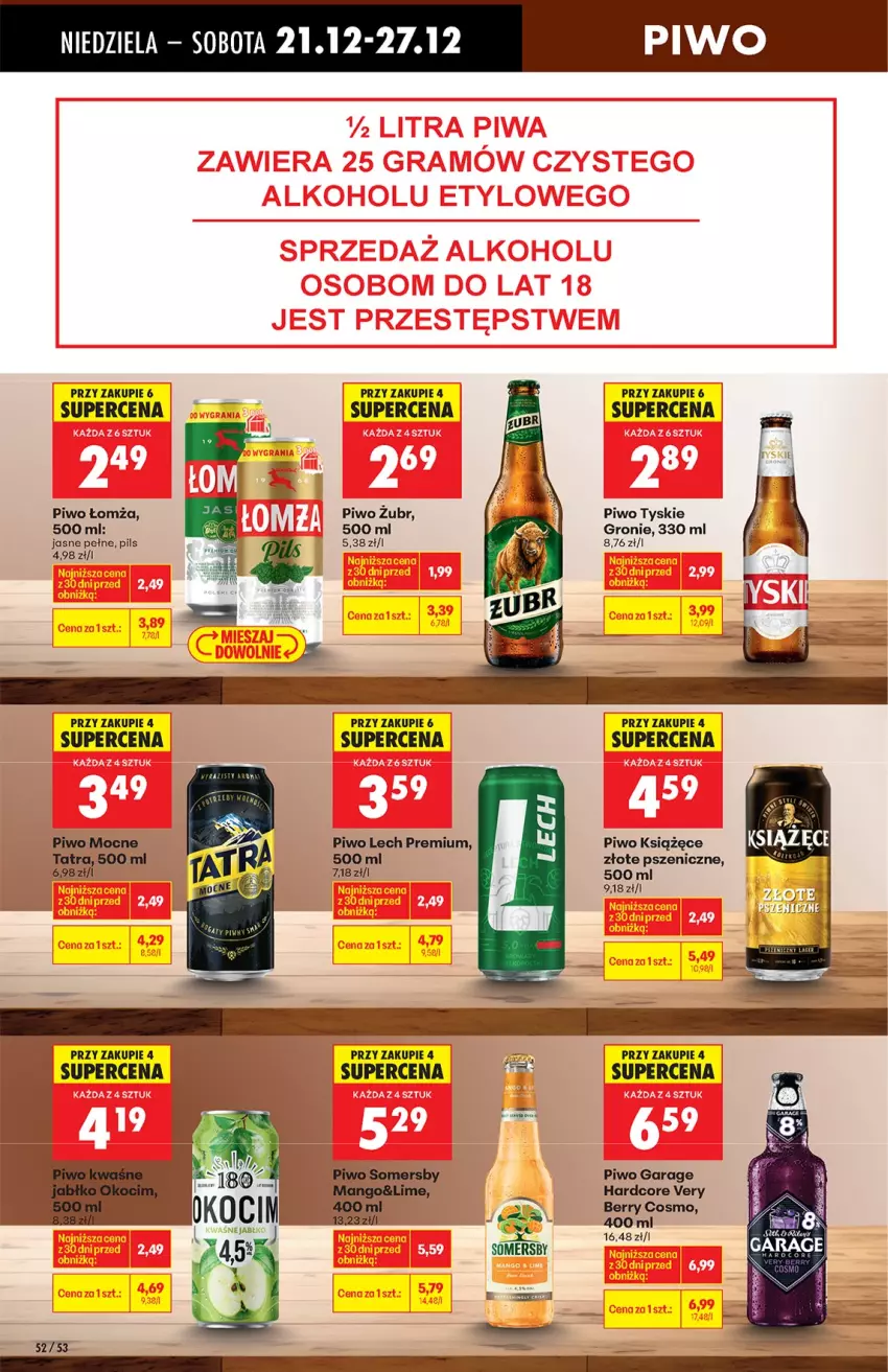 Gazetka promocyjna Biedronka - od niedzieli - ważna 21.12 do 27.12.2025 - strona 52 - produkty: Książęce, Lech Premium, Piwo, Tatra, Tyskie