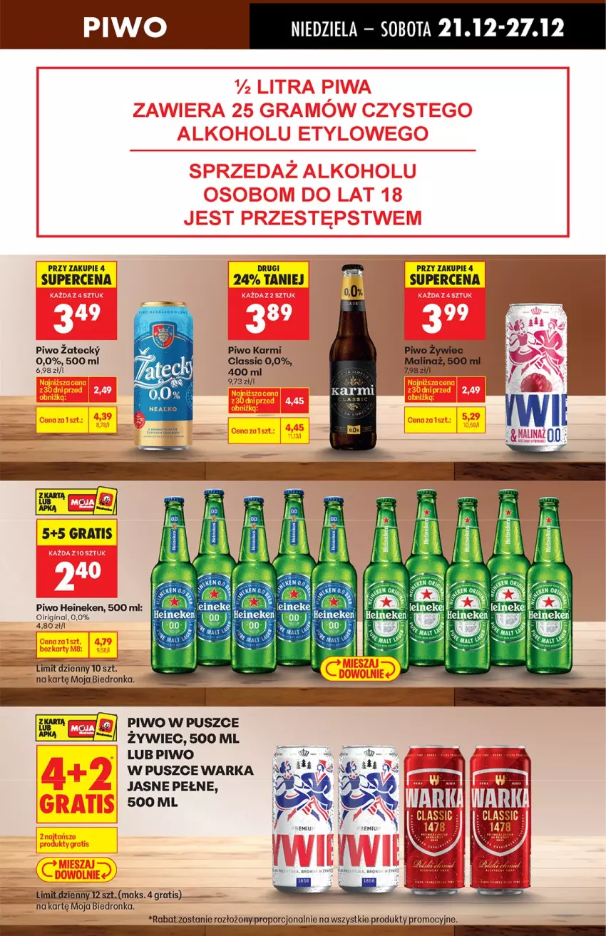 Gazetka promocyjna Biedronka - od niedzieli - ważna 21.12 do 27.12.2025 - strona 53 - produkty: Gin, Gra, Heineken, Karmi, Piwo, Por, Warka
