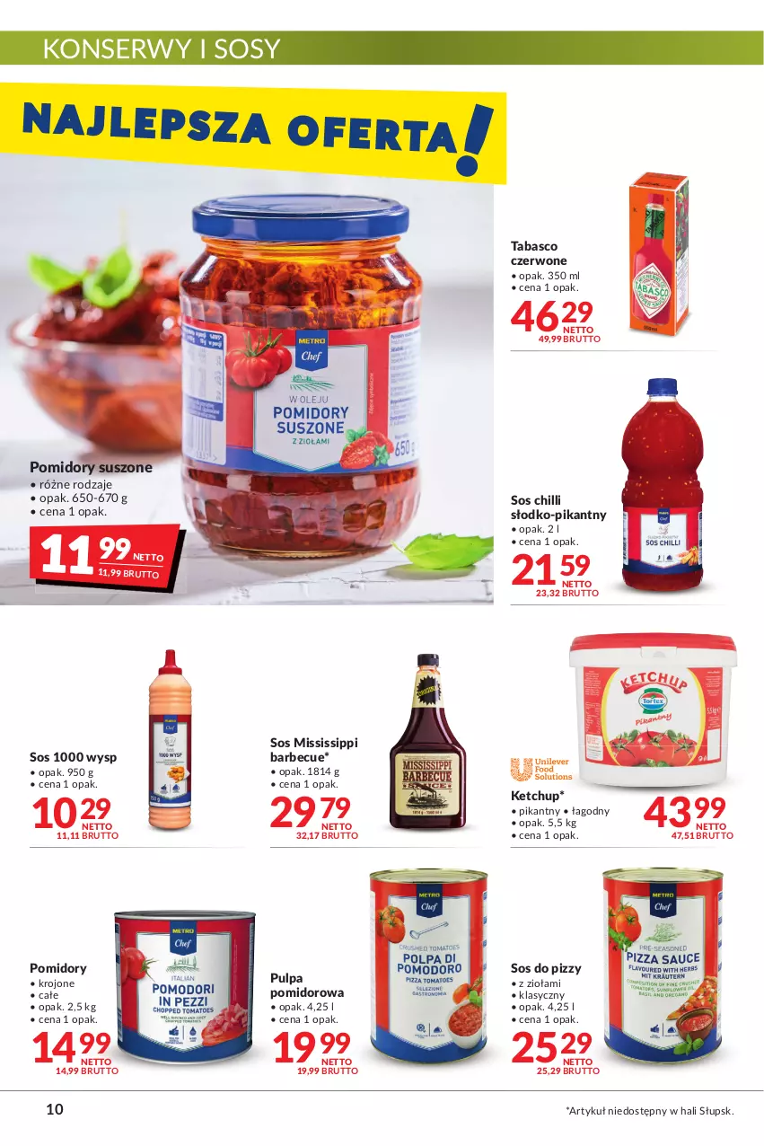 Gazetka promocyjna Makro - [Oferta promocyjna] Artykuły spożywcze i przemysłowe - ważna 19.04 do 02.05.2022 - strona 10 - produkty: Ketchup, Pomidory, Pulpa pomidorowa, Ser, Sos, Sos chilli, Sos do pizzy