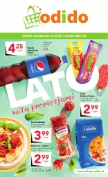 Gazetka promocyjna Odido - LATO wita promocjami - Gazetka - ważna od 01.07 do 01.07.2021 - strona 1 - produkty: Lubella, Makaron, Sos, Mus, Pepsi max, Bell, Kaktus, Mirinda, Lody, Pepsi, Napój gazowany, Bella, Pudliszki, Napój