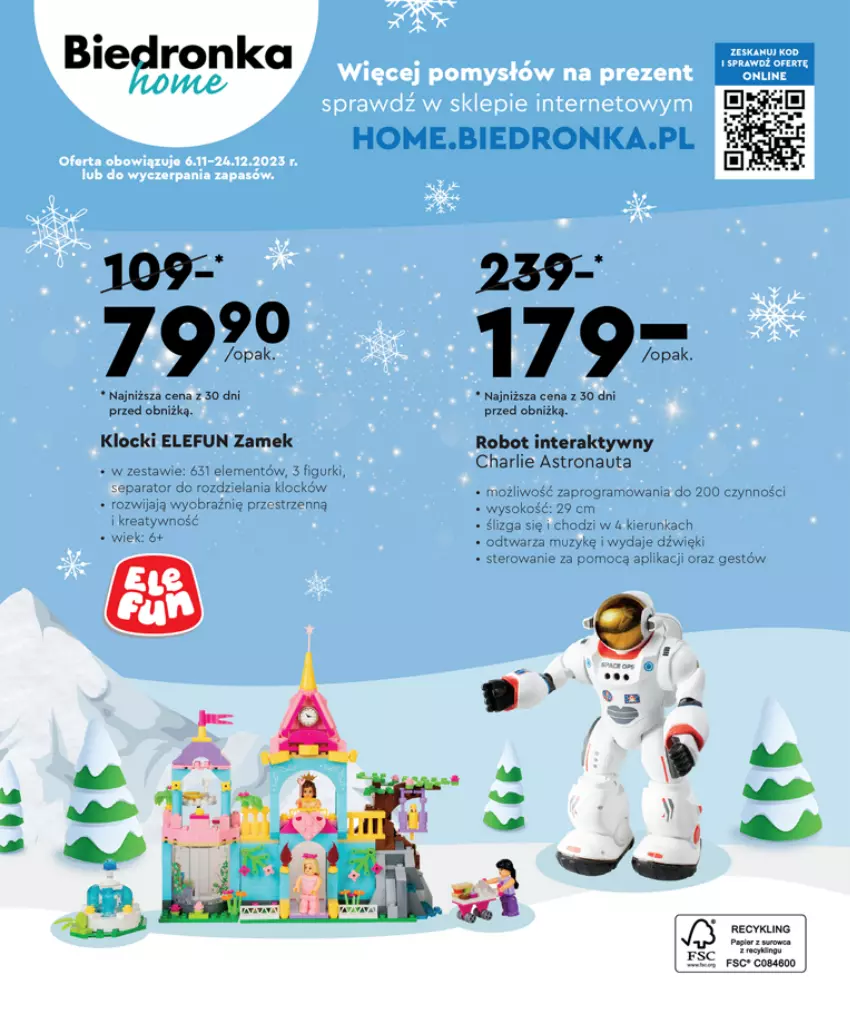 Gazetka promocyjna Biedronka - Kraina zabawek - Gazetka - Biedronka.pl - ważna 06.11 do 24.12.2023 - strona 92 - produkty: Gra, Klocki, Papier, Robot, Sok, Tera