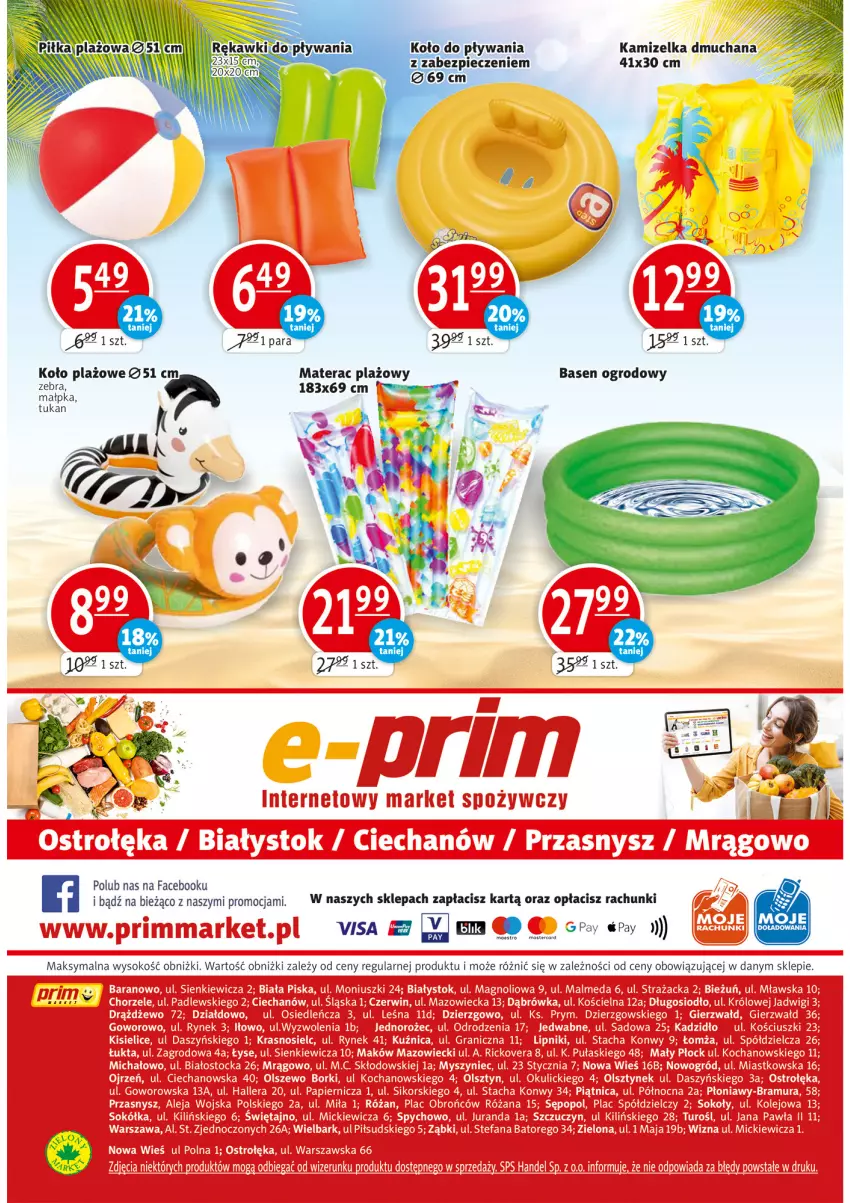 Gazetka promocyjna Prim Market - Gazetka - ważna 10.06 do 16.06.2021 - strona 16 - produkty: Fa, Kamizelka, Manta, Materac, Piec, Sok, Tera