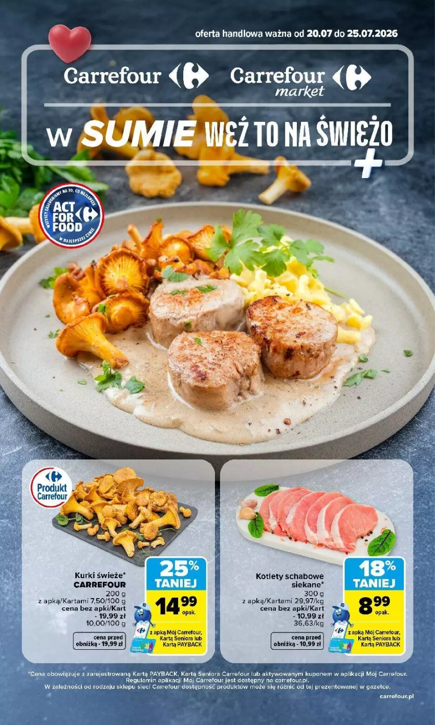 Gazetka promocyjna Carrefour - Gazetka Carrefour, Market w SUMIE weź to na świeżo - ważna 20.07 do 25.07.2026 - strona 1 - produkty: Kotlet