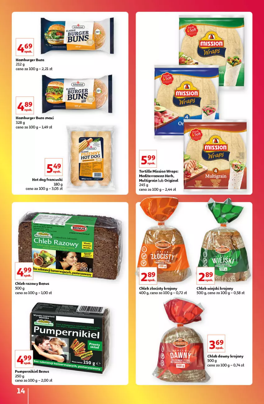 Gazetka promocyjna Auchan - Gazetka Znane Marki Lubiane Auchan - ważna 13.10 do 19.10.2022 - strona 14 - produkty: Burger, Chleb, Gin, Gra, Hamburger, Hot dog