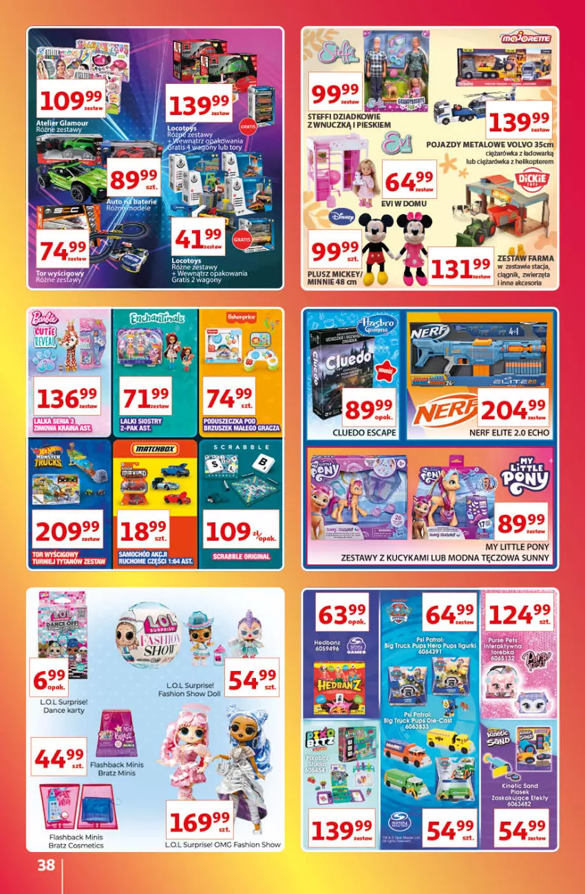 Gazetka promocyjna Auchan - Gazetka Znane Marki Lubiane Auchan - ważna 13.10 do 19.10.2022 - strona 38 - produkty: Fa, Gry, Helikopter, Minnie, My Little Pony, Nerf, Pojazd, Zwierzęta