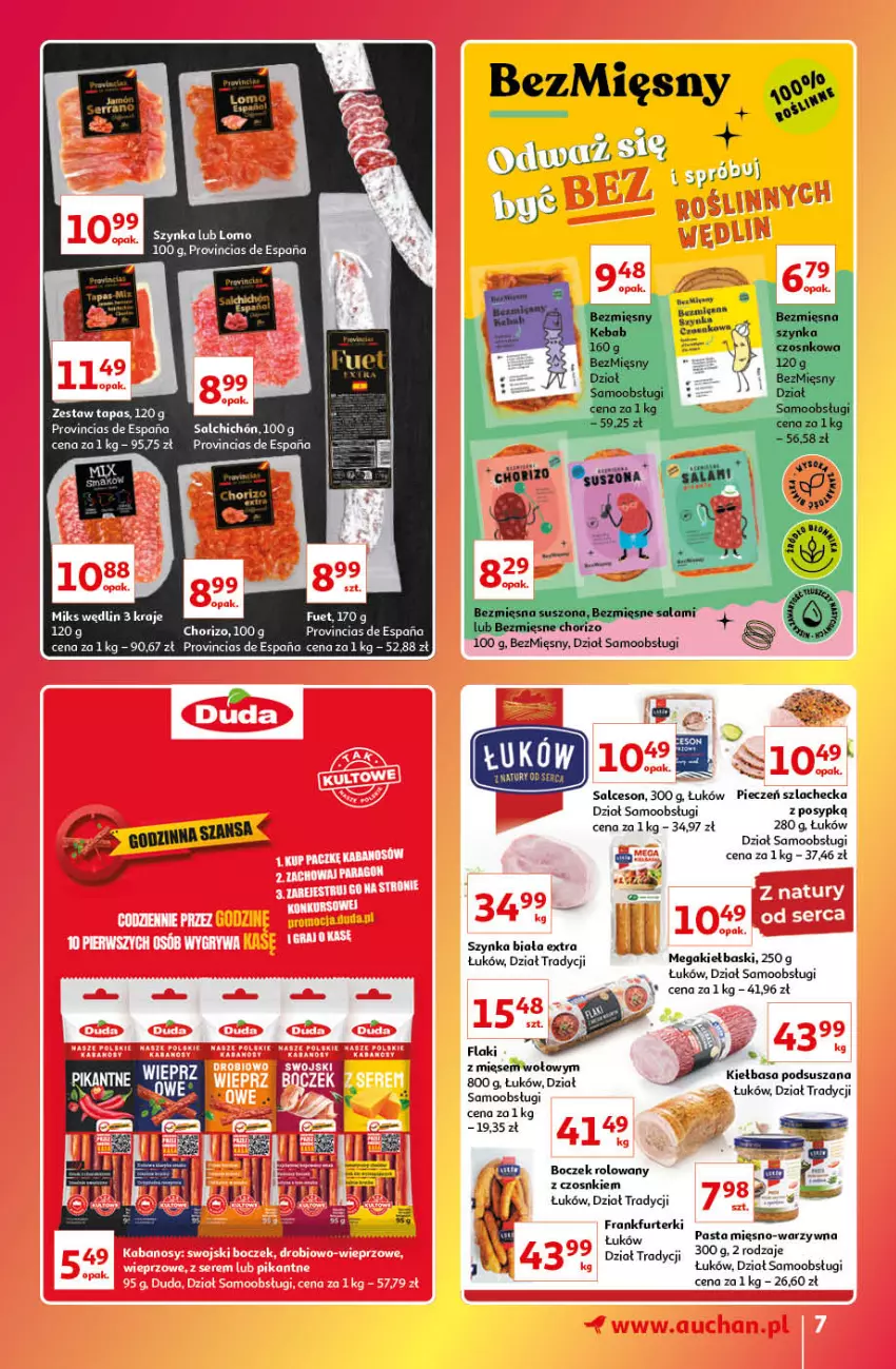 Gazetka promocyjna Auchan - Gazetka Znane Marki Lubiane Auchan - ważna 13.10 do 19.10.2022 - strona 7 - produkty: Boczek, Flaki, Frankfurterki, Kiełbasa, Piec, Salceson, Szynka, Szynka biała