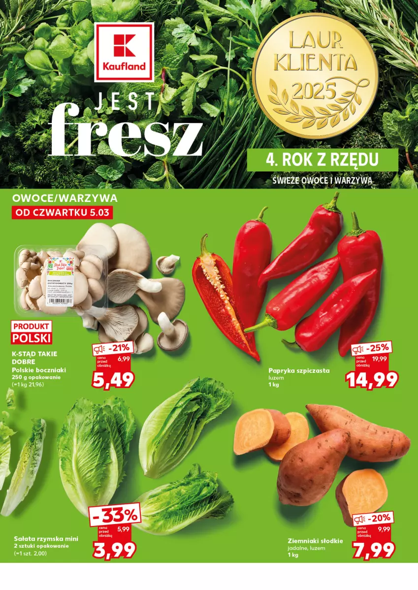 Gazetka promocyjna Kaufland - Mocny Start - ważna 09.03 do 11.03.2026 - strona 10 - produkty: Boczniak, Owoce, Papryka, Sałat, Szpic, Warzywa, Ziemniaki