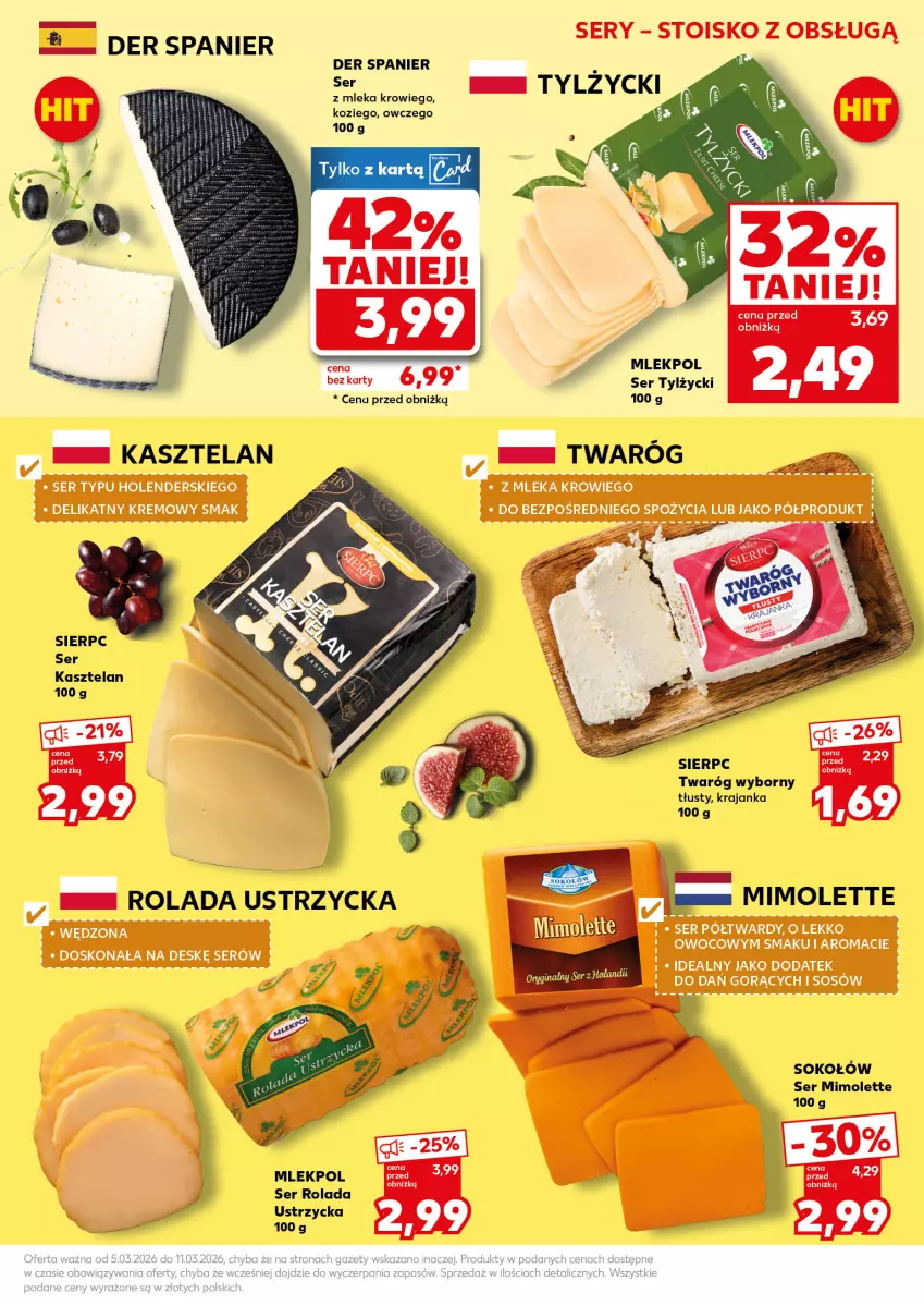 Gazetka promocyjna Kaufland - Mocny Start - ważna 09.03 do 11.03.2026 - strona 17 - produkty: Kasztelan, Mimolette, Rolada, Rolada Ustrzycka, Ser, Ser Kasztelan, Ser tylżycki, Sok, Sokołów, Twaróg