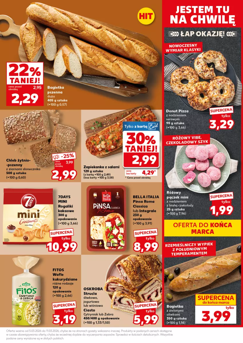 Gazetka promocyjna Kaufland - Mocny Start - ważna 09.03 do 11.03.2026 - strona 19 - produkty: Bagietka, Bell, Bella, Cebula, Chleb, Donut, Gra, Jogurt, Kakao, Pączek, Pizza, Rogal, Salami, Strucla, Wafle, Zapiekanka