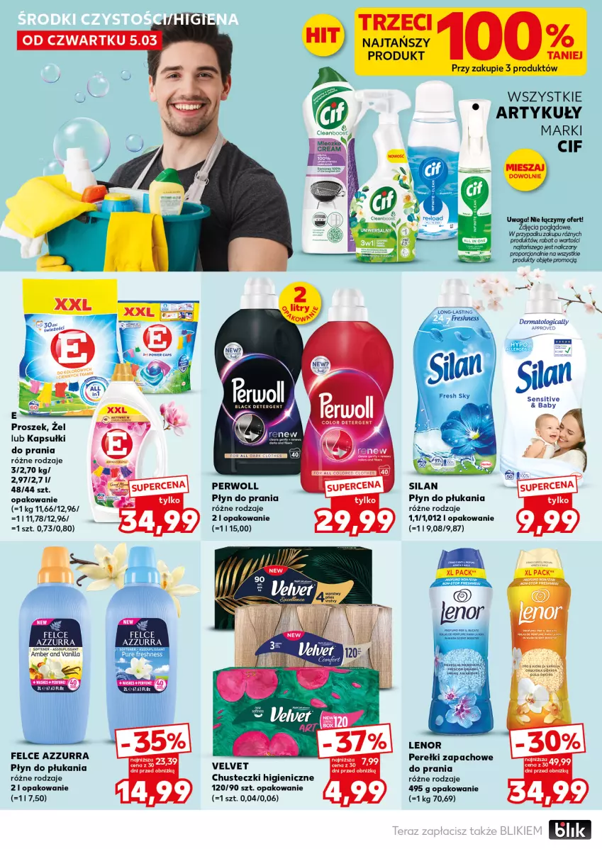 Gazetka promocyjna Kaufland - Mocny Start - ważna 09.03 do 11.03.2026 - strona 26 - produkty: Chusteczki, Cif, Kapsułki do prania, Lenor, Perwoll, Płyn do płukania, Płyn do prania, Por, Pur, Silan, Velvet, Waga