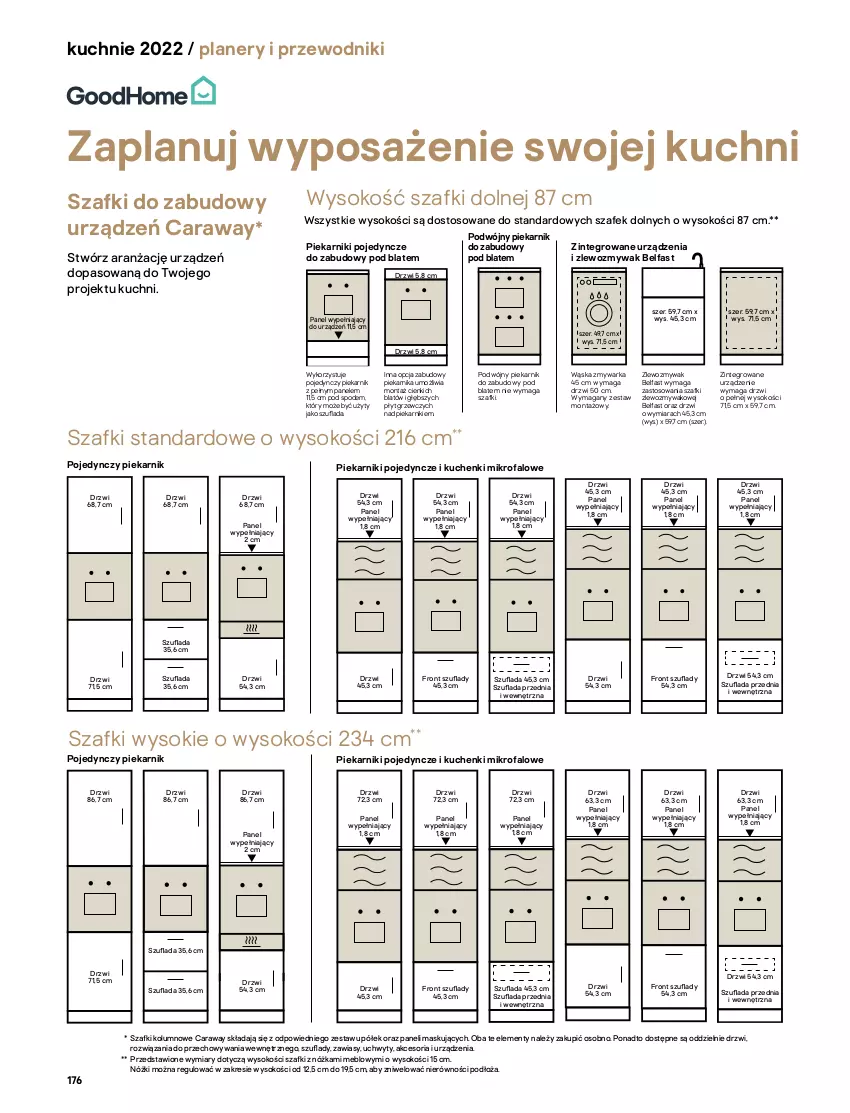 Gazetka promocyjna Castorama - Katalog kuchnie 2022 - ważna 01.04 do 31.12.2022 - strona 176 - produkty: Drzwi, Fa, Kuchenka mikrofalowa, Kuchenki mikrofalowe, Piekarnik, Piekarnik do zabudowy, Przewodnik, Sok, Uchwyty, Warka, Zlew, Zlewozmywak, Zmywarka