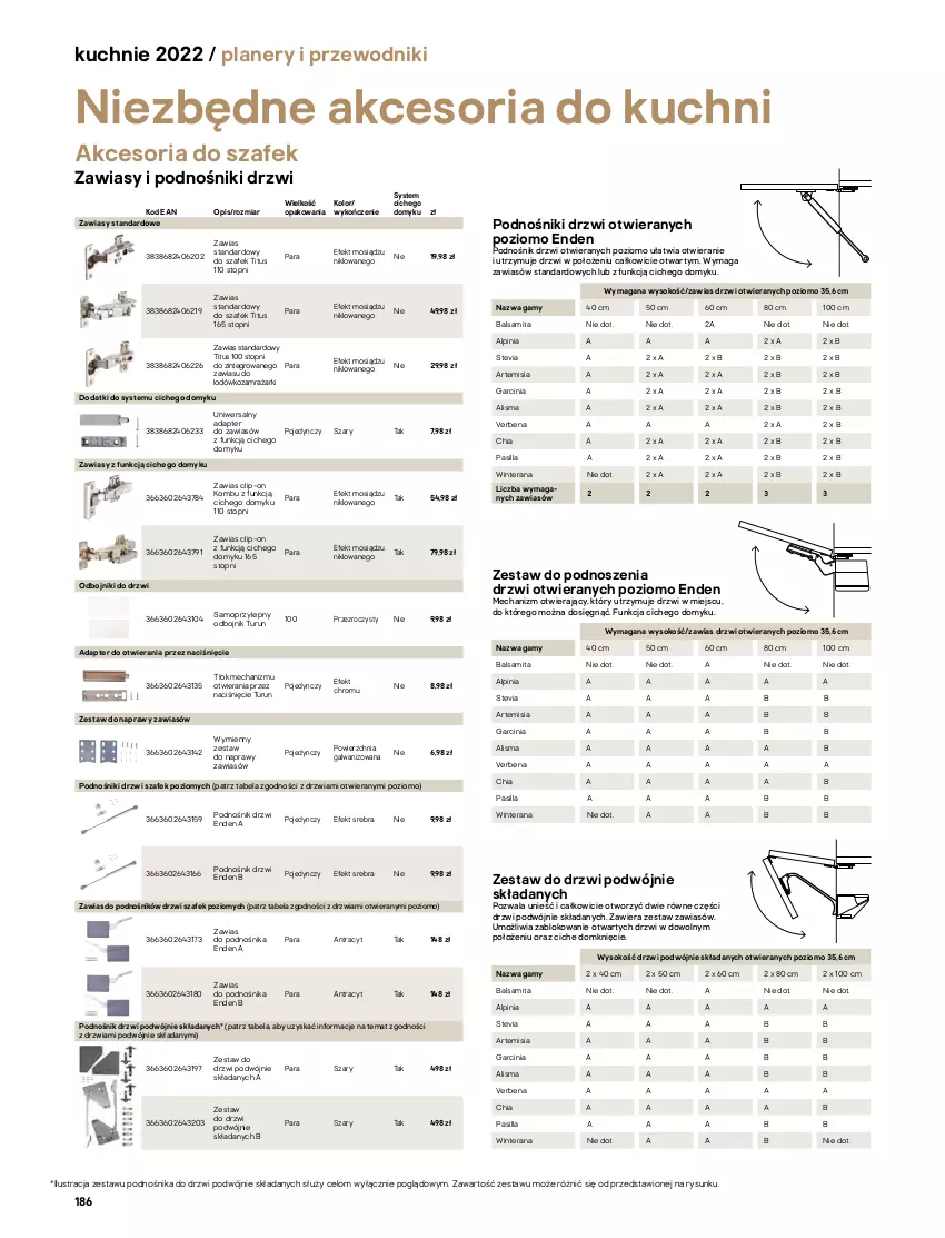 Gazetka promocyjna Castorama - Katalog kuchnie 2022 - ważna 01.04 do 31.12.2022 - strona 186 - produkty: Chia, Drzwi, Klej, Listwa, Mop, Piekarnik, Półka, Por, Przewodnik, Sok, Tera, Top, Uchwyty, Zmywarki