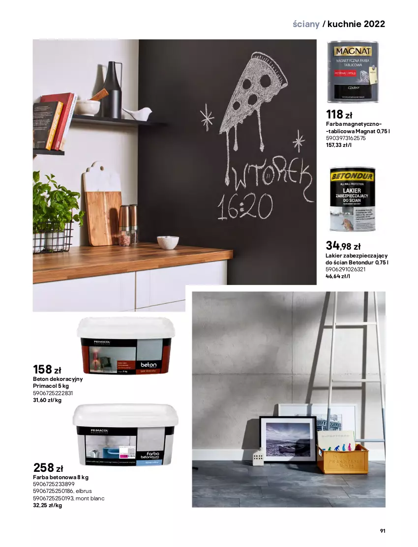 Gazetka promocyjna Castorama - Katalog kuchnie 2022 - ważna 01.04 do 31.12.2022 - strona 91 - produkty: Beckers, Dulux, Fa, Kuchnia, Lakier, Mont Blanc, Piec, Prima