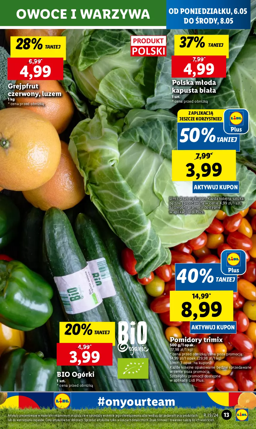 Gazetka promocyjna Lidl - GAZETKA - ważna 06.05 do 08.05.2024 - strona 17 - produkty: Grejpfrut, Olej, Owoce, Pomidory, Warzywa