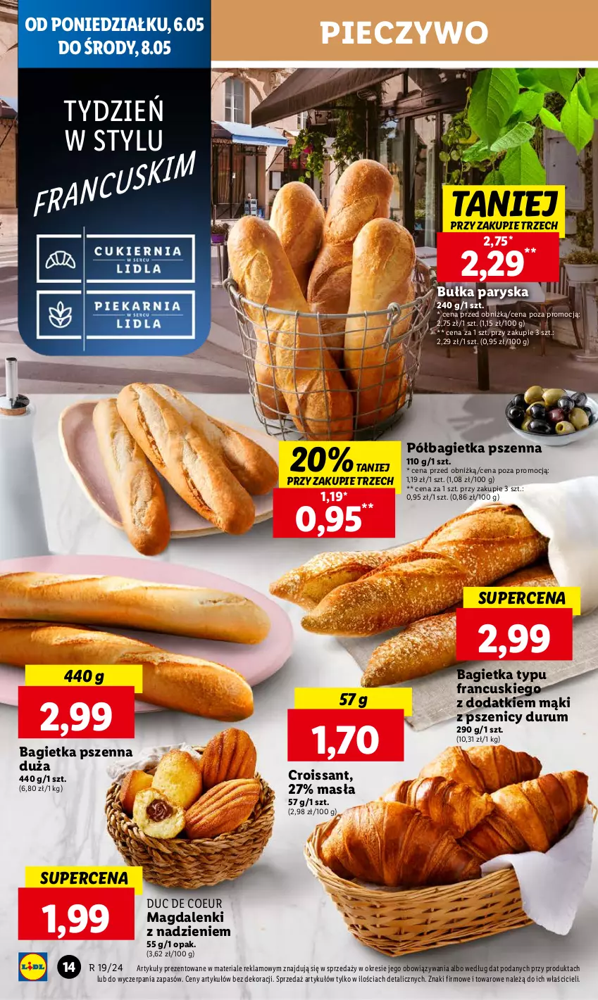 Gazetka promocyjna Lidl - GAZETKA - ważna 06.05 do 08.05.2024 - strona 20 - produkty: Bagietka, Bagietka pszenna, Bułka, Croissant, Piec, Pieczywo, Półbagietka, Rum