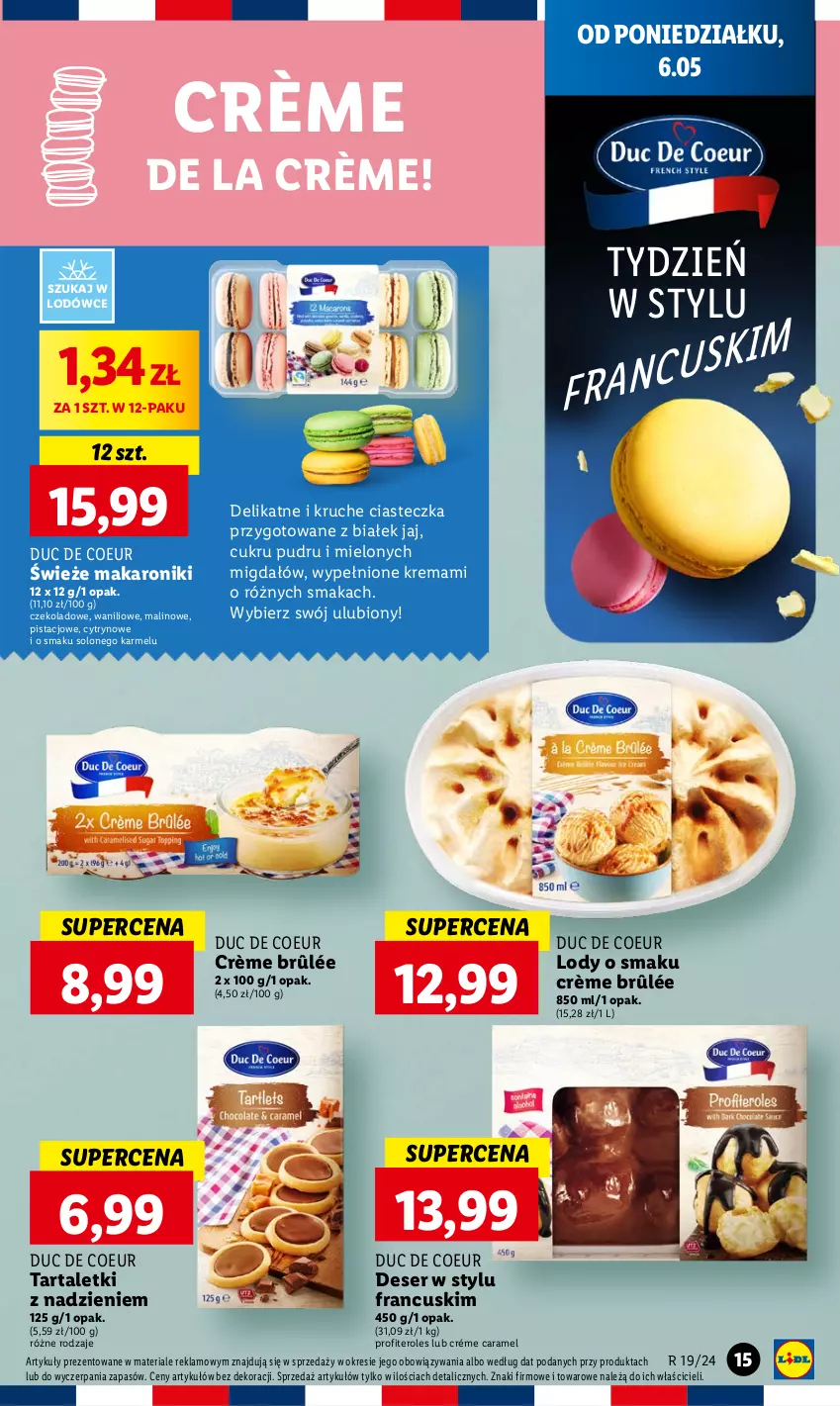 Gazetka promocyjna Lidl - GAZETKA - ważna 06.05 do 08.05.2024 - strona 21 - produkty: Crème brûlée, Deser, Lody, Makaron, Ser, Tarta