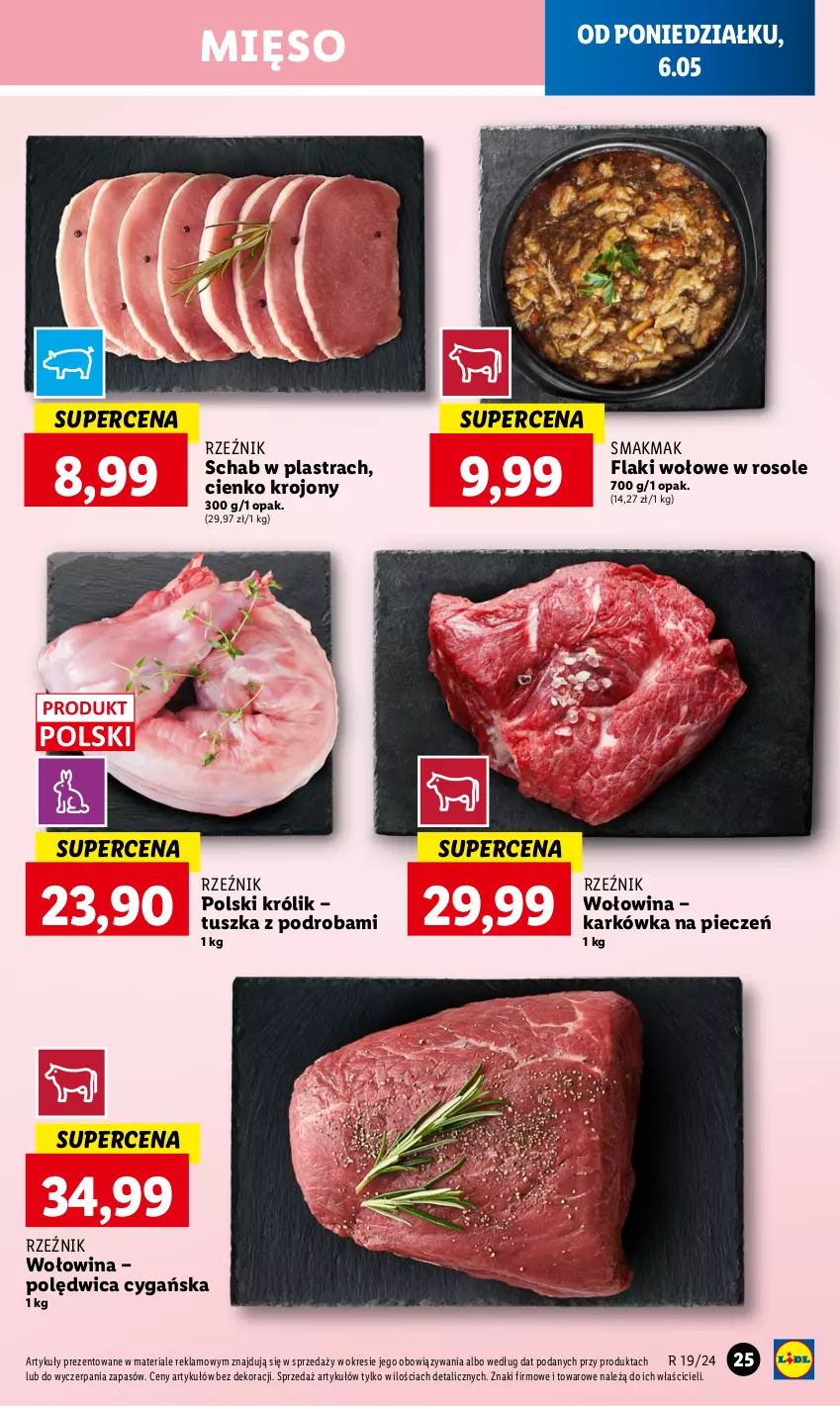 Gazetka promocyjna Lidl - GAZETKA - ważna 06.05 do 08.05.2024 - strona 31 - produkty: Flaki, Flaki wołowe, Królik, Mięso, Piec, Polędwica, Tusz, Wołowina