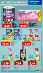 Gazetka promocyjna Lidl - GAZETKA - Gazetka - ważna od 08.05 do 08.05.2024 - strona 55 - produkty: Domestos, Ajax, Papier, Papier toaletowy, Velvet, Ręcznik, Płyn do mycia, Flora