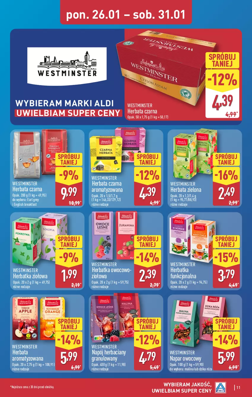 Gazetka promocyjna Aldi - Pełna oferta - ważna 26.01 do 31.01.2026 - strona 11 - produkty: Dzika róża, Earl Grey, Fa, Gra, Herbata, Herbata czarna, Napój, Róża