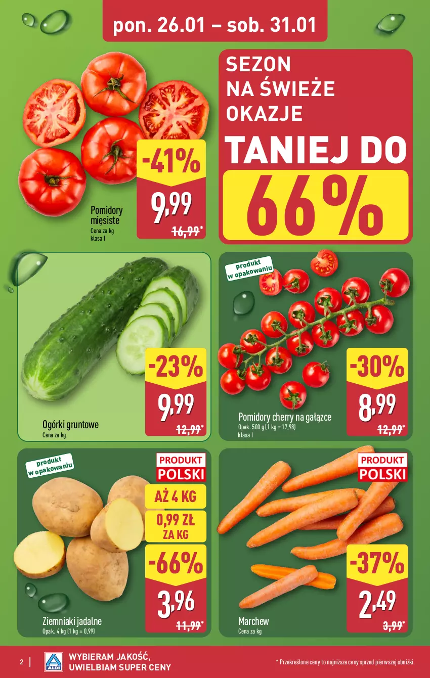 Gazetka promocyjna Aldi - Pełna oferta - ważna 26.01 do 31.01.2026 - strona 2 - produkty: Grunt, Pomidory, Ziemniaki