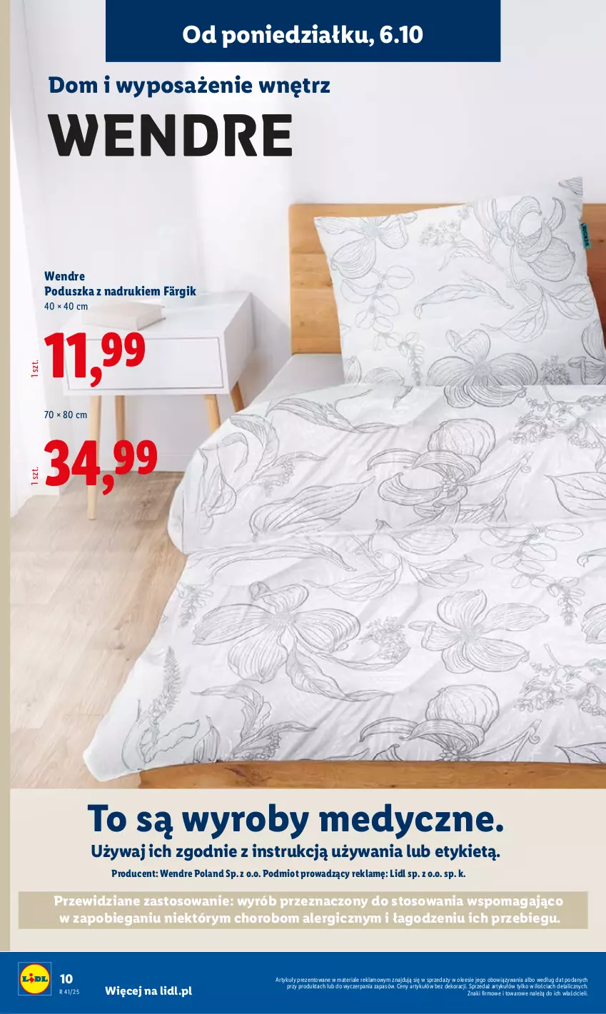 Gazetka promocyjna Lidl - GAZETKA - ważna 06.10 do 11.10.2025 - strona 10 - produkty: Poduszka