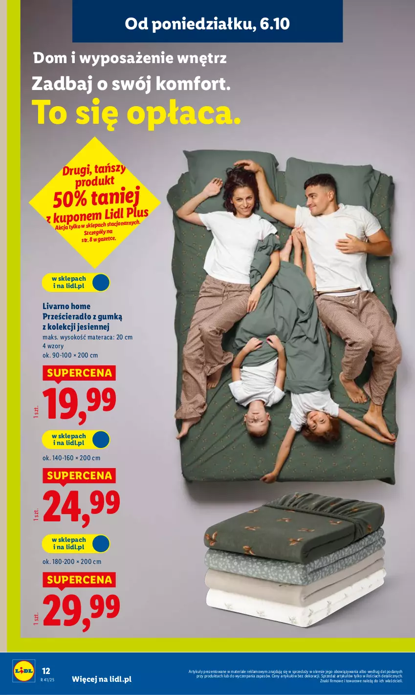 Gazetka promocyjna Lidl - GAZETKA - ważna 06.10 do 11.10.2025 - strona 12 - produkty: Ivar, Materac, Prześcieradło, Sok, Tera