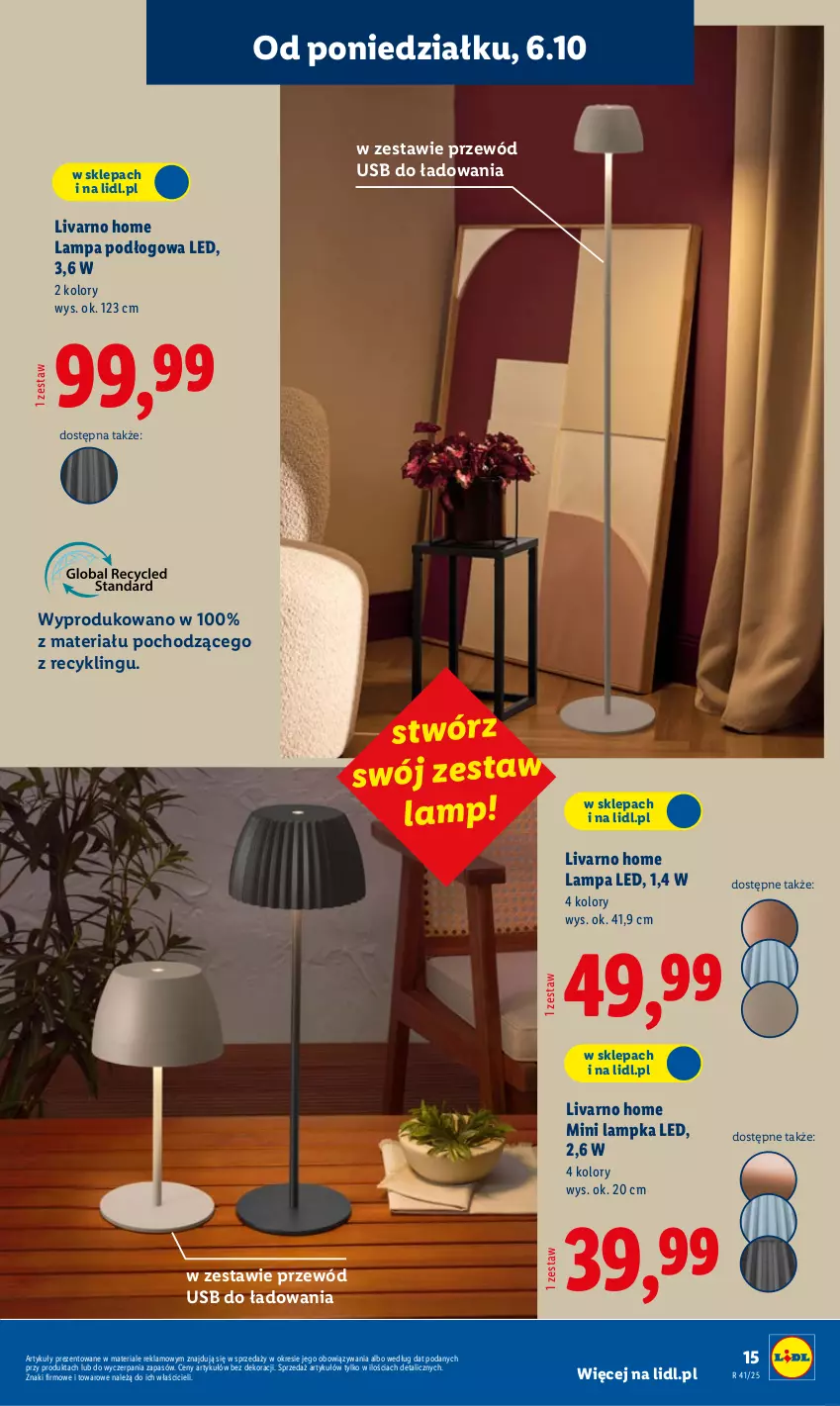 Gazetka promocyjna Lidl - GAZETKA - ważna 06.10 do 11.10.2025 - strona 15 - produkty: Control, Ivar, Lampa, Lampa LED, Lampa podłogowa, Przewód