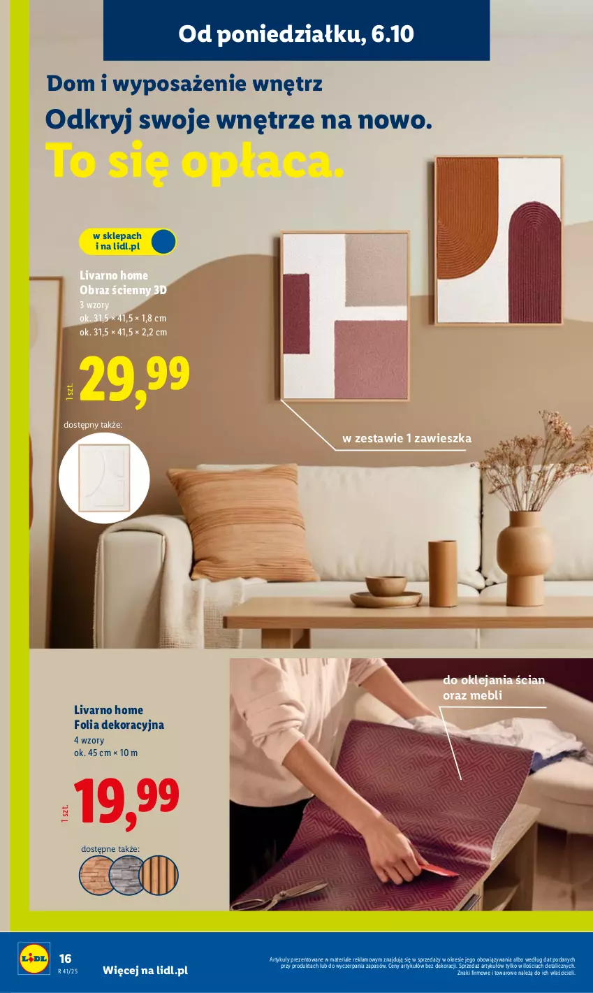 Gazetka promocyjna Lidl - GAZETKA - ważna 06.10 do 11.10.2025 - strona 16 - produkty: Ivar, Klej, Obraz