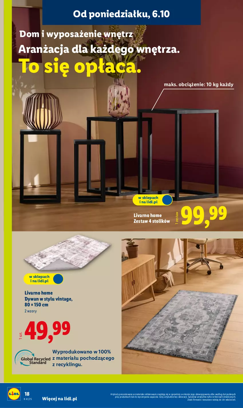 Gazetka promocyjna Lidl - GAZETKA - ważna 06.10 do 11.10.2025 - strona 18 - produkty: Dywan, Ivar, Stolik